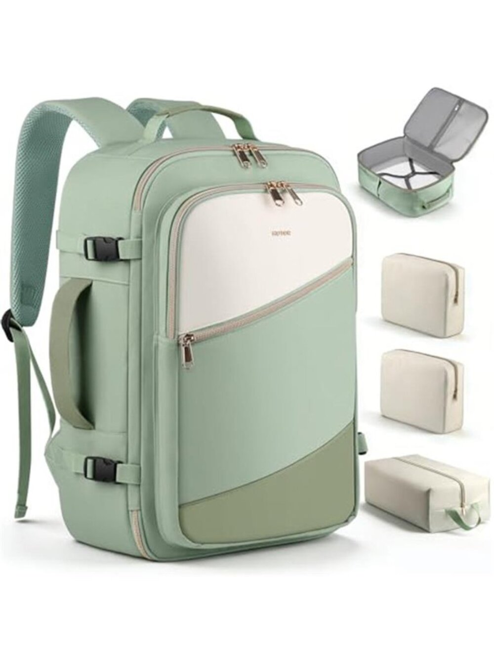 HOTOR Travel Backpack Women, 3 Packing Cubes Carry on Luggage